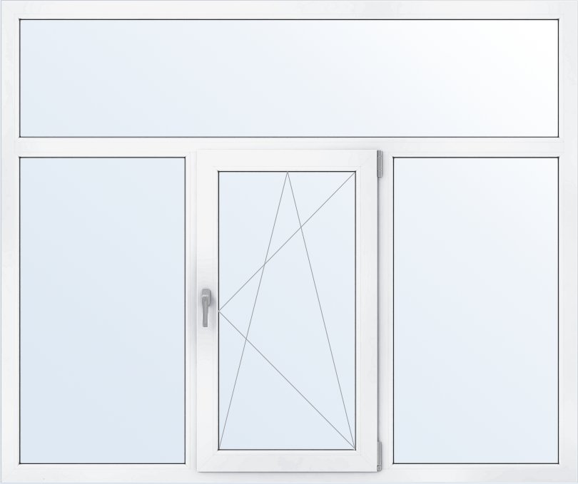 Трехстворчатое окно с фрамугой VEKA
